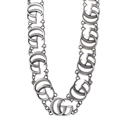 Gucci Sterling Silver Double G Marmont Statement Necklace 1 of 6