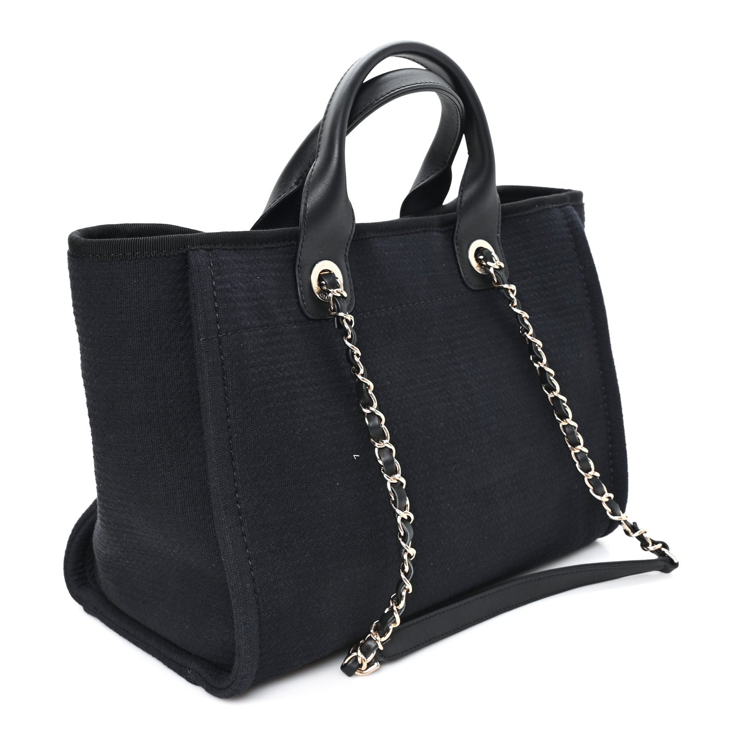 Chanel Mixed Fibers Small Deauville Tote Black 4 of 11