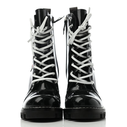 Louis Vuitton Patent Calfskin Monogram LV Black Heart Star Trail Ankle Boots 37.5 Black 2 of 9