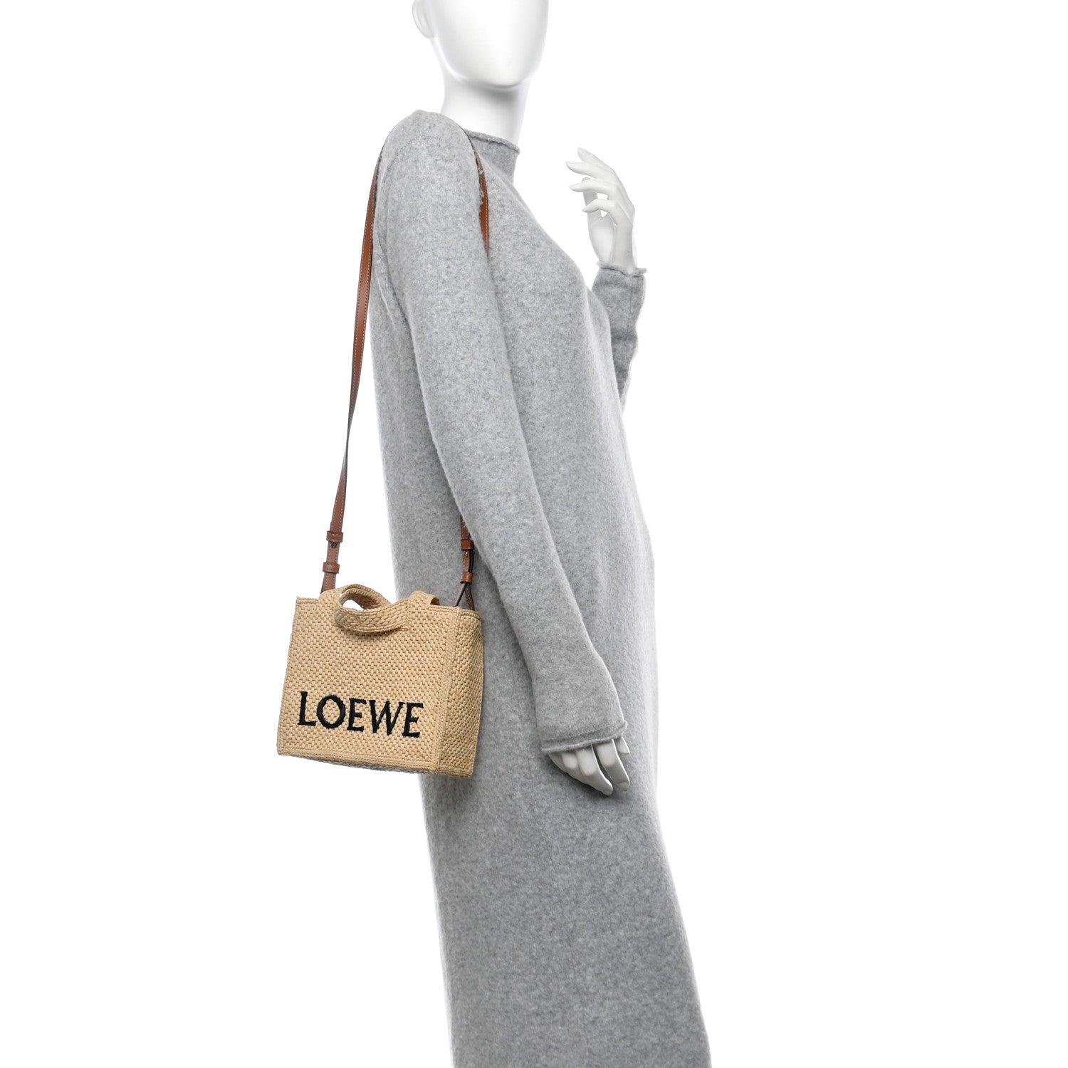 Loewe X PAULA'S IBIZA Raffia Font Tote Natural Tan 3 of 9