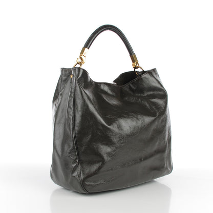 Saint Laurent Textured Patent Large Roady Hobo Grey 3 of 7
