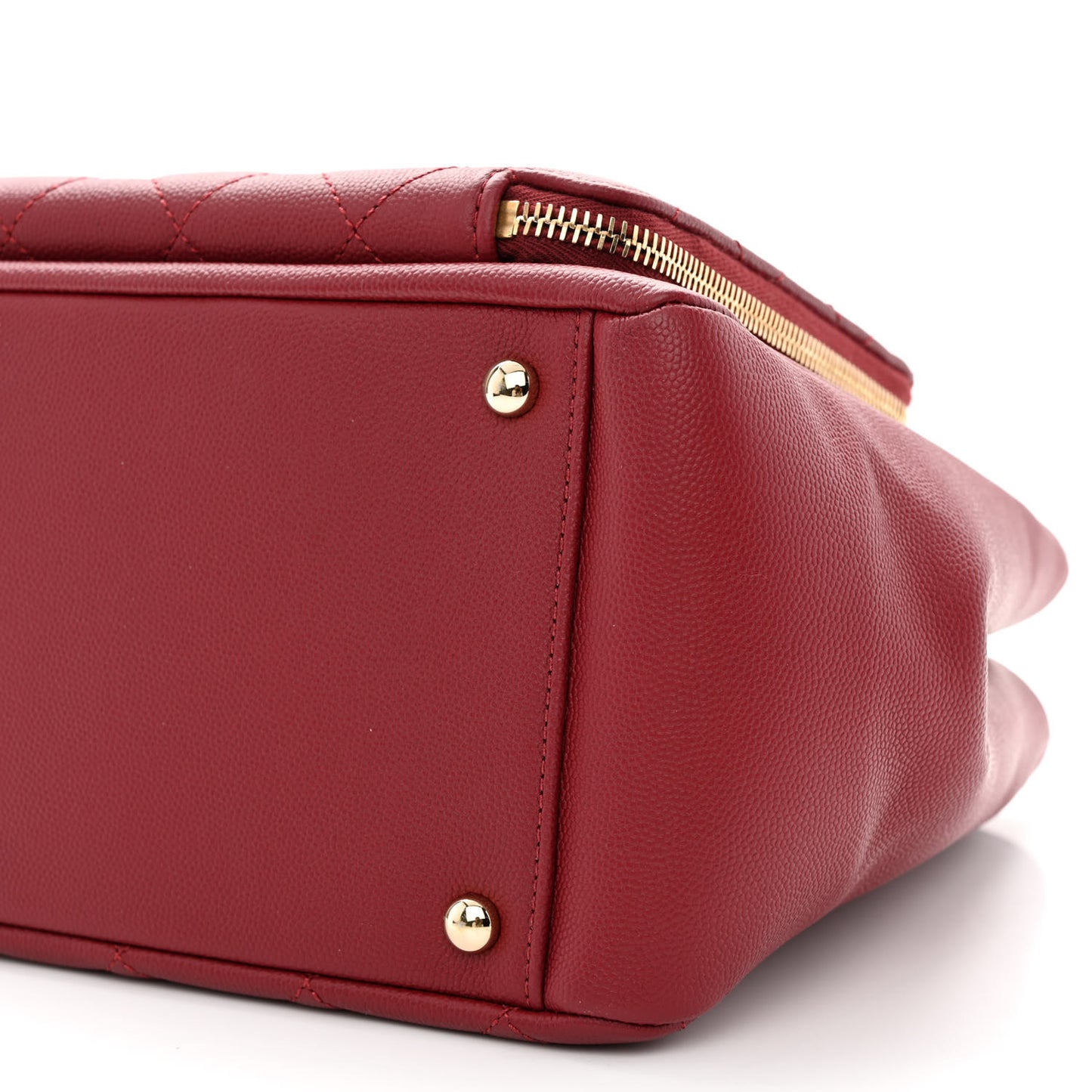Caviar Quilted Small Business Affinity Shopping Bag Red