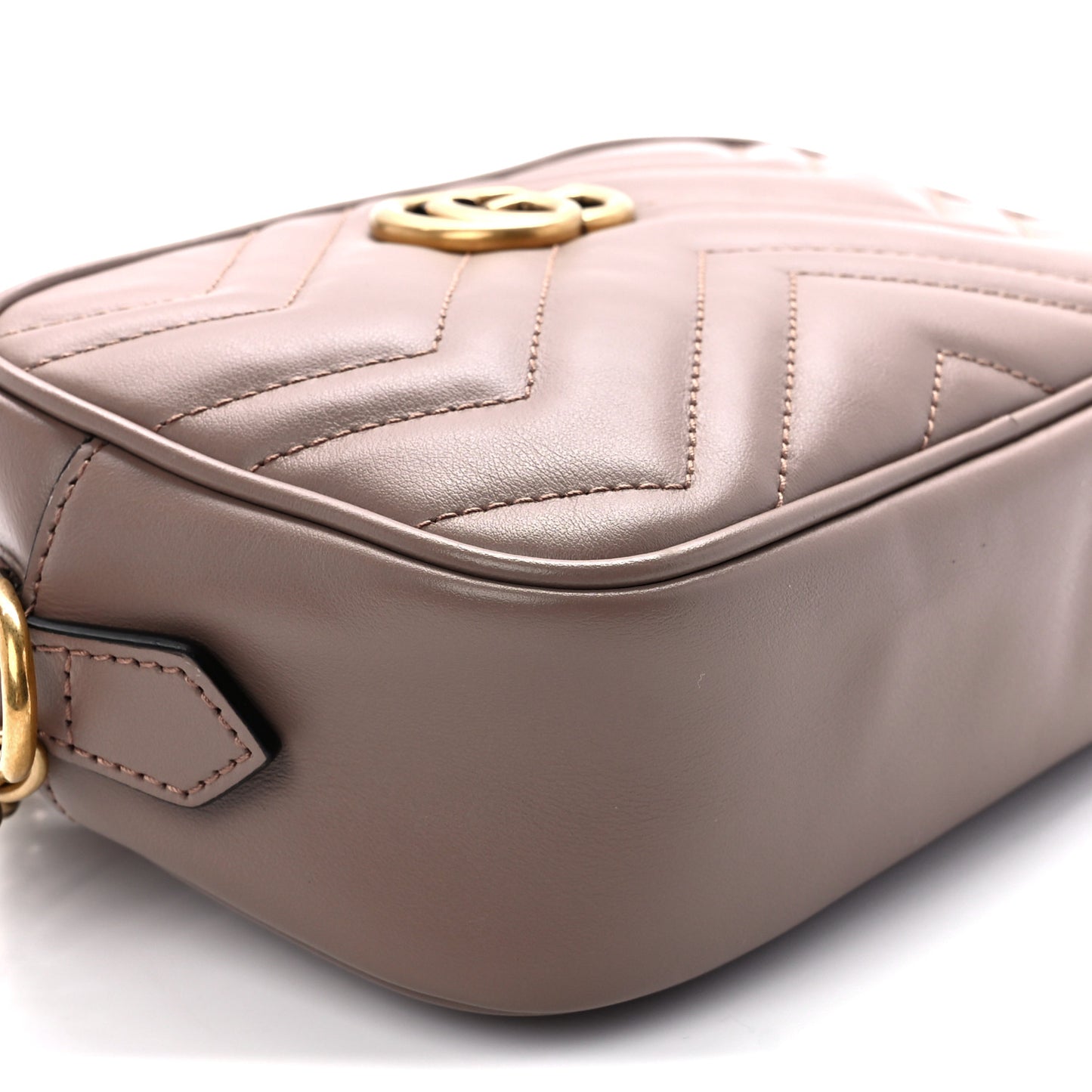 Calfskin Matelasse Mini GG Marmont Chain Shoulder Bag Porcelain Rose
