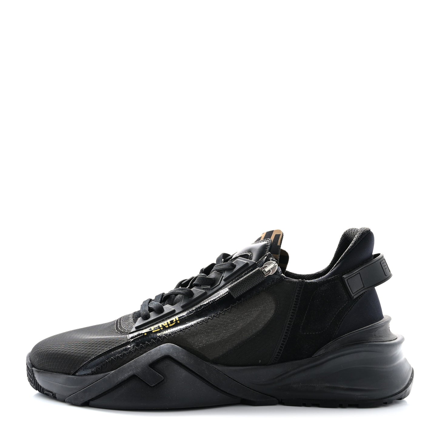 Nylon Lycra FF Mens Fendi Flow Low Top Sneakers 11 Black