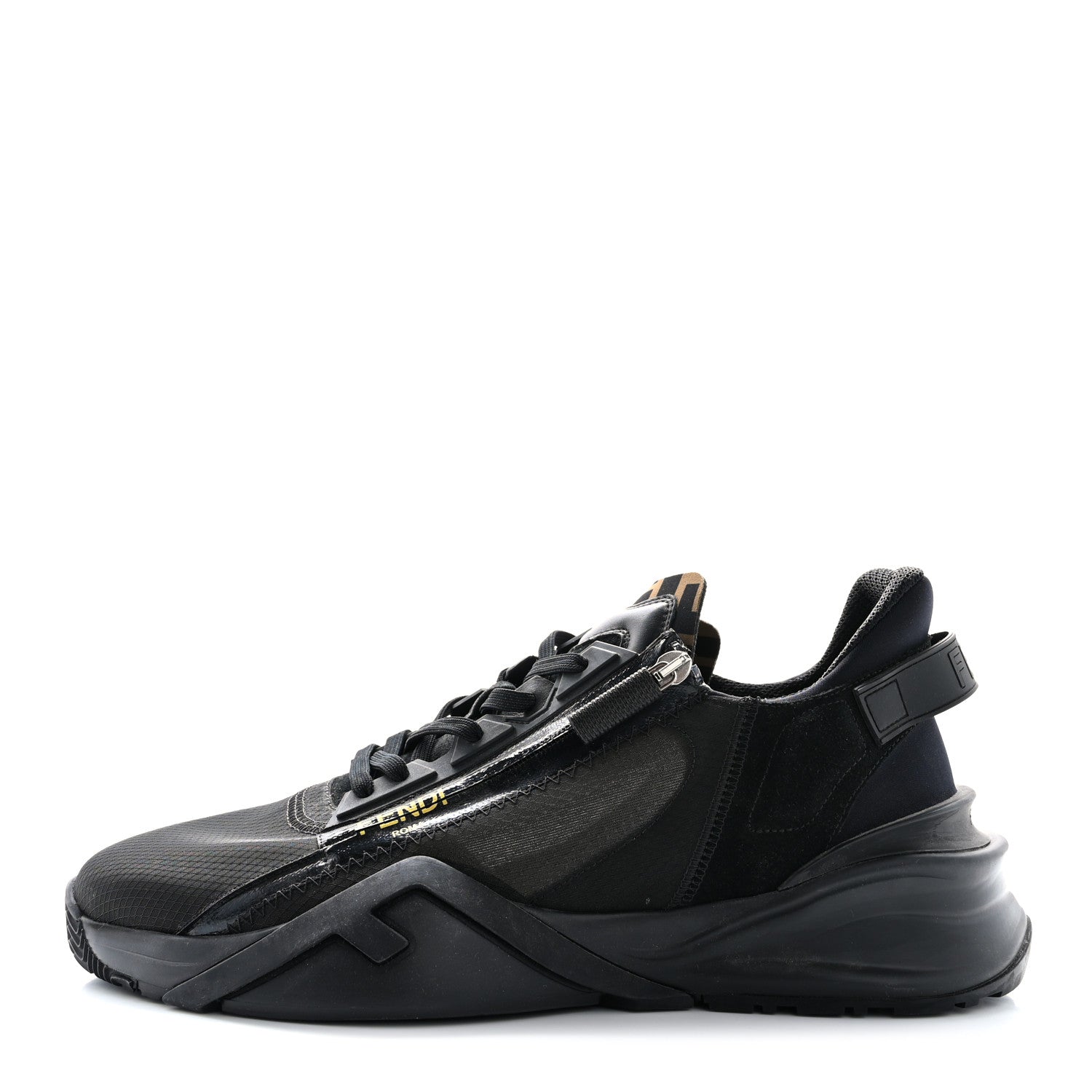 Fendi Nylon Lycra FF Mens Fendi Flow Low Top Sneakers 11 Black 1 of 8