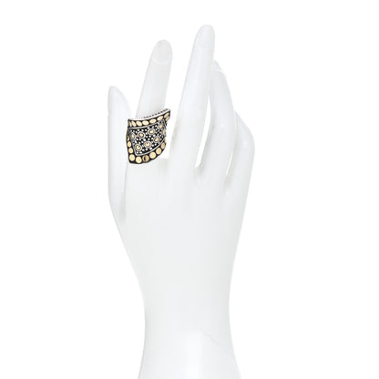 John Hardy Sterling Silver 18K Yellow Gold Jaisalmer Dot Wrap Ring 54 7 2 of 5