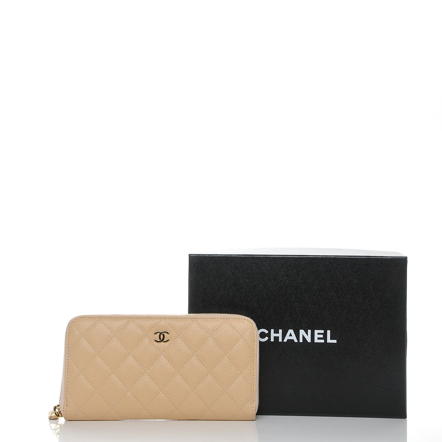 Chanel Caviar Quilted Large Gusset Zip Around Wallet Beige Clair 10 of 10