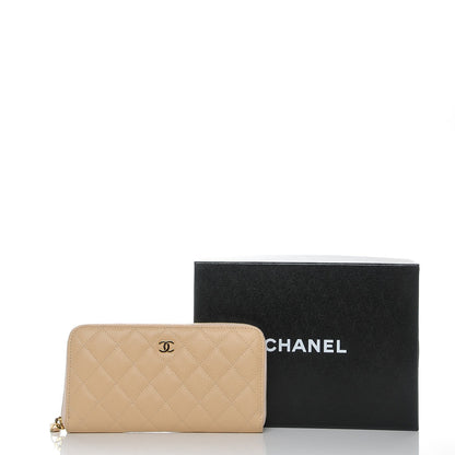 Chanel Caviar Quilted Large Gusset Zip Around Wallet Beige Clair 10 of 10
