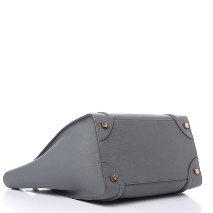 Celine Drummed Calfskin Mini Luggage Kohl 4 of 10