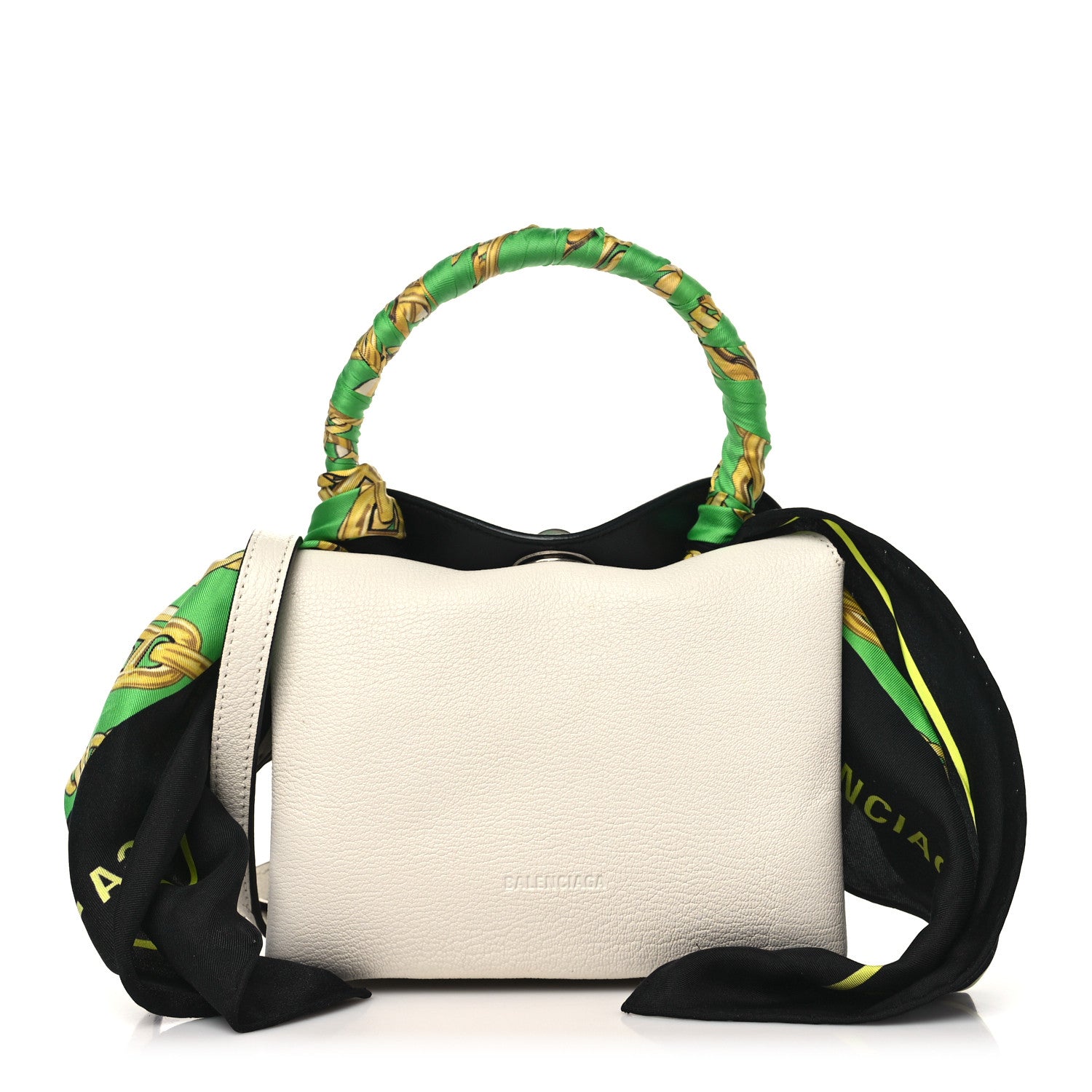 Balenciaga Goatskin XS Flap Scarf Top Handle Bag White 1 of 8