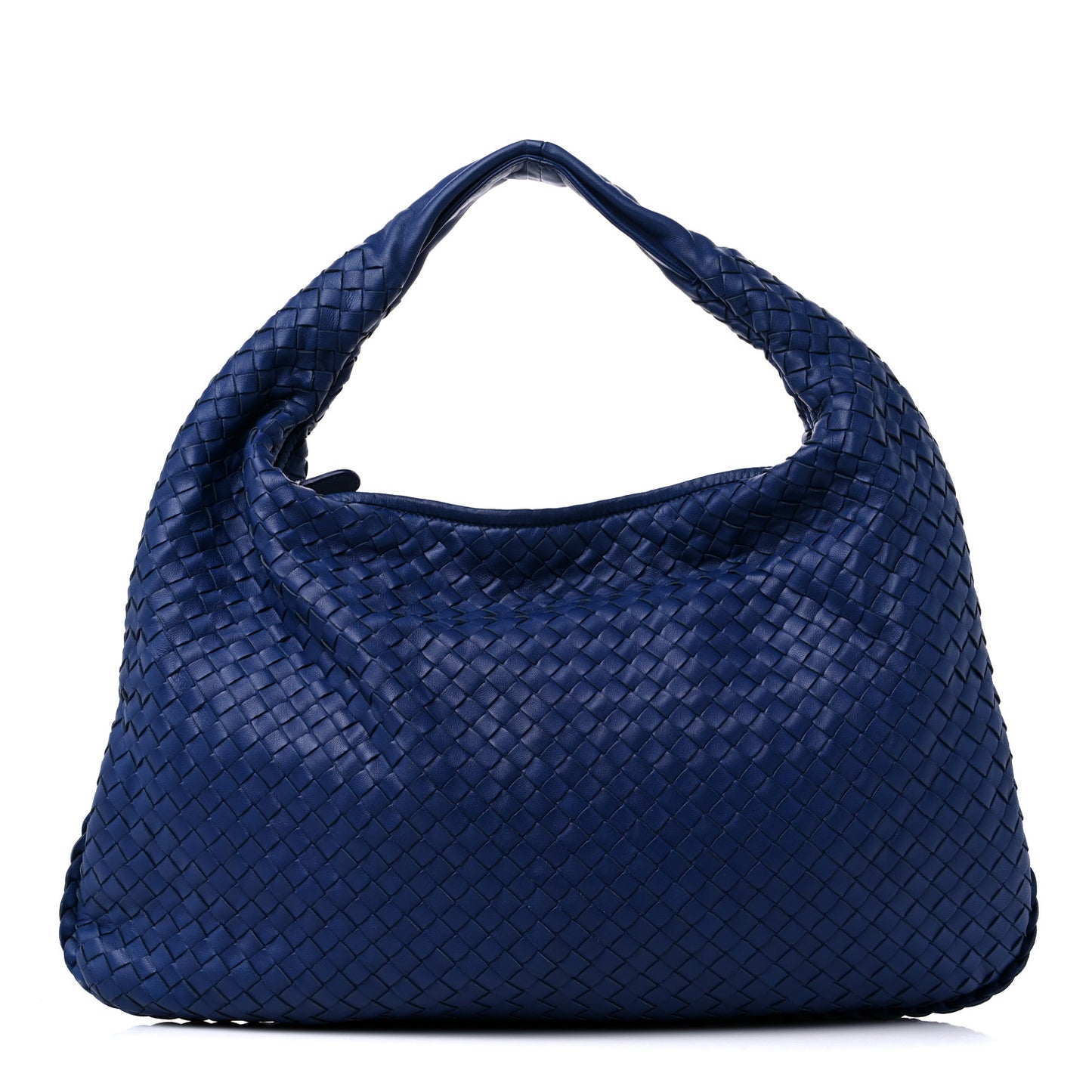 Nappa Intrecciato Large Veneta Hobo Baltic Blue