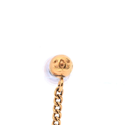 Chanel CC Drop Earrings Matte Gold 4 of 4