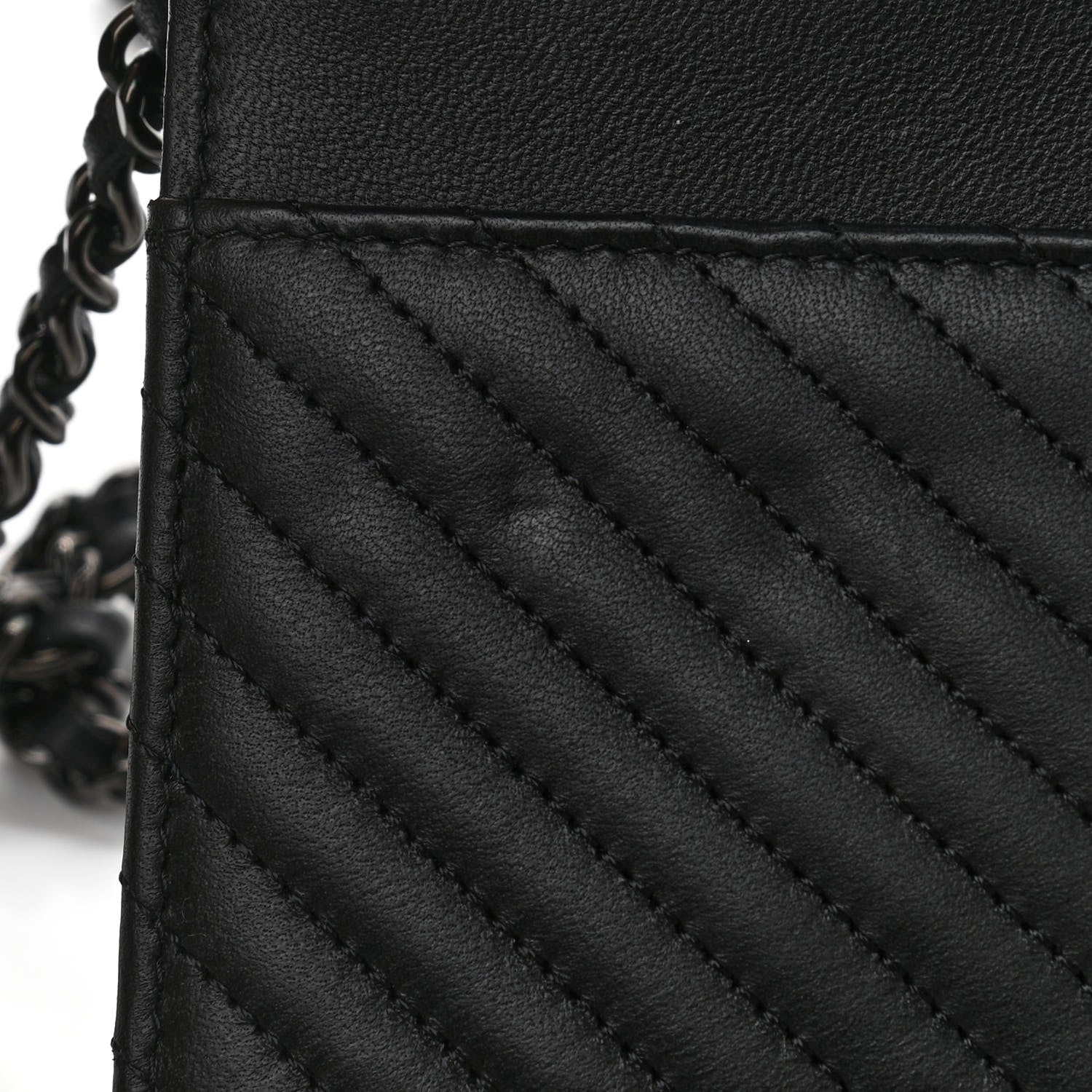 Chanel Lambskin Chevron Quilted Wallet On Chain WOC So Black 14 of 14