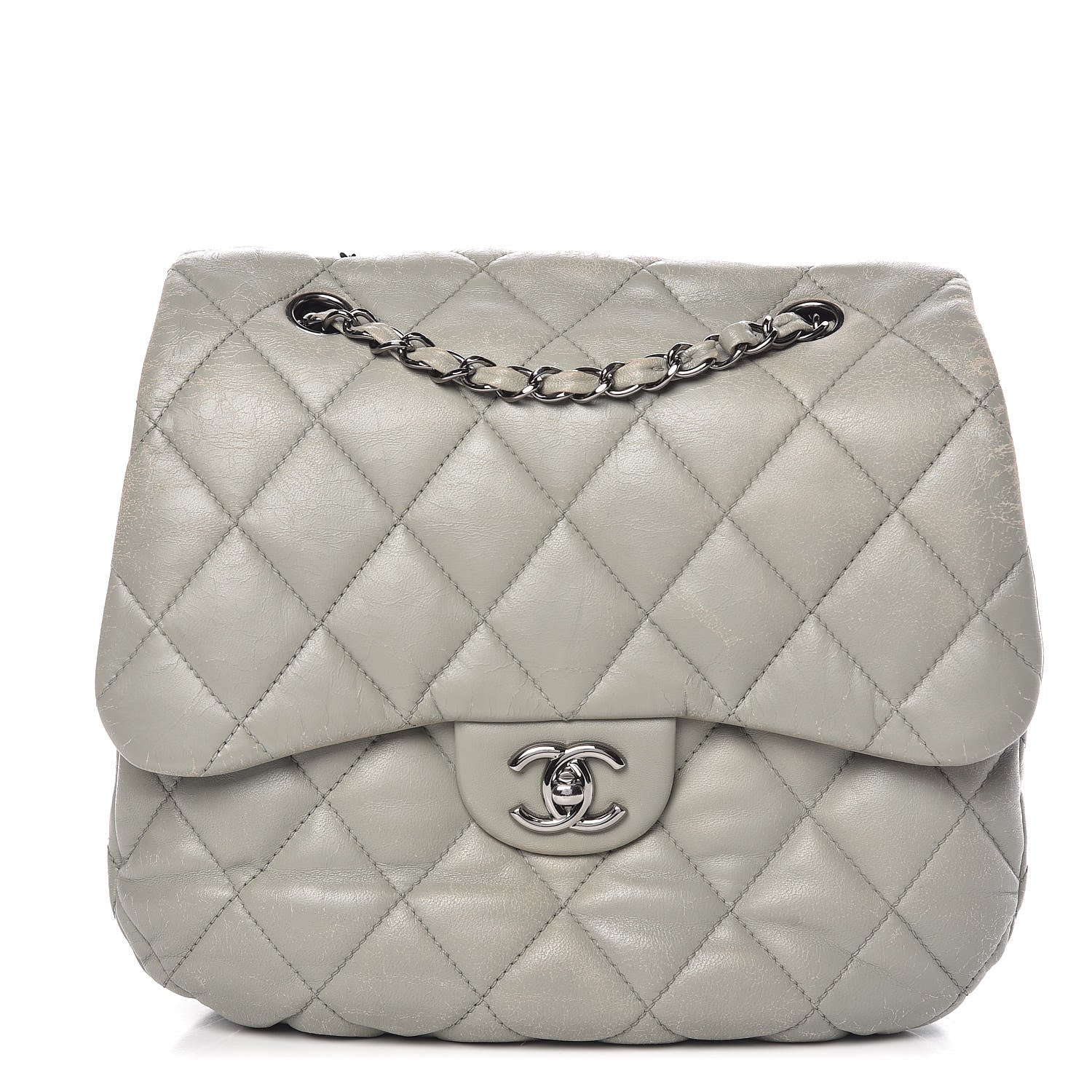 Chanel Lambskin Quilted 3 Large Flap Grey 1 of 16