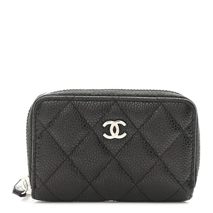 Chanel Caviar Quilted Zip Coin Purse Black 1 of 8