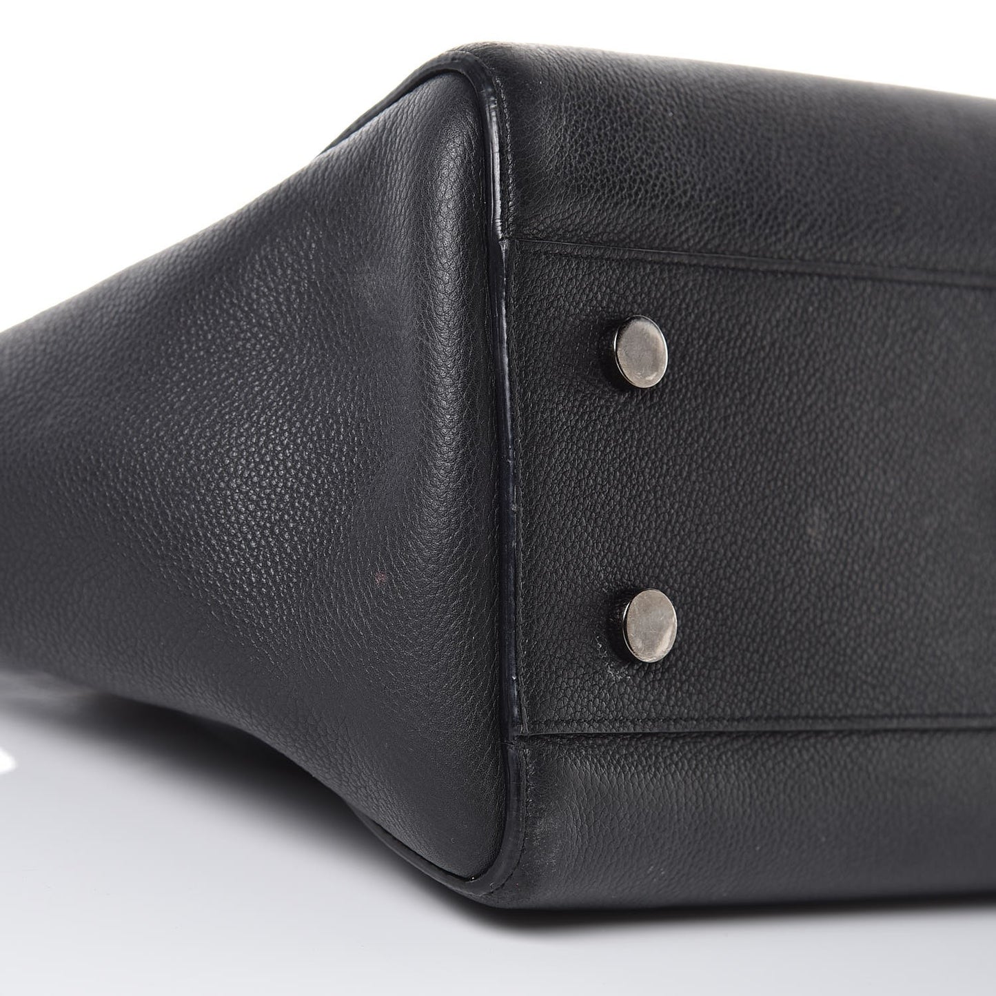 Grained Calfskin Small Cabas Rive Gauche Black