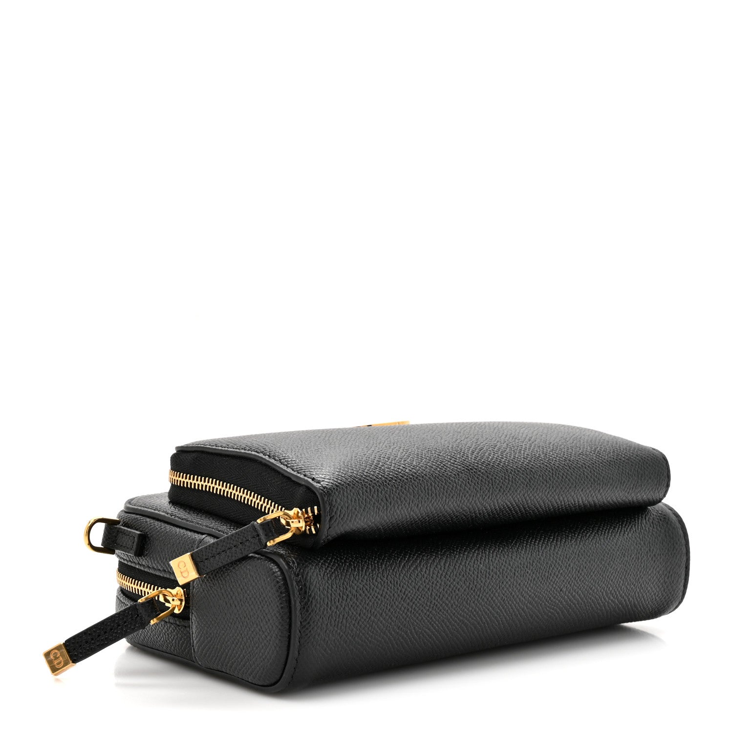 Christian Dior Grained Calfskin Caro Double Pouch Black 4 of 11