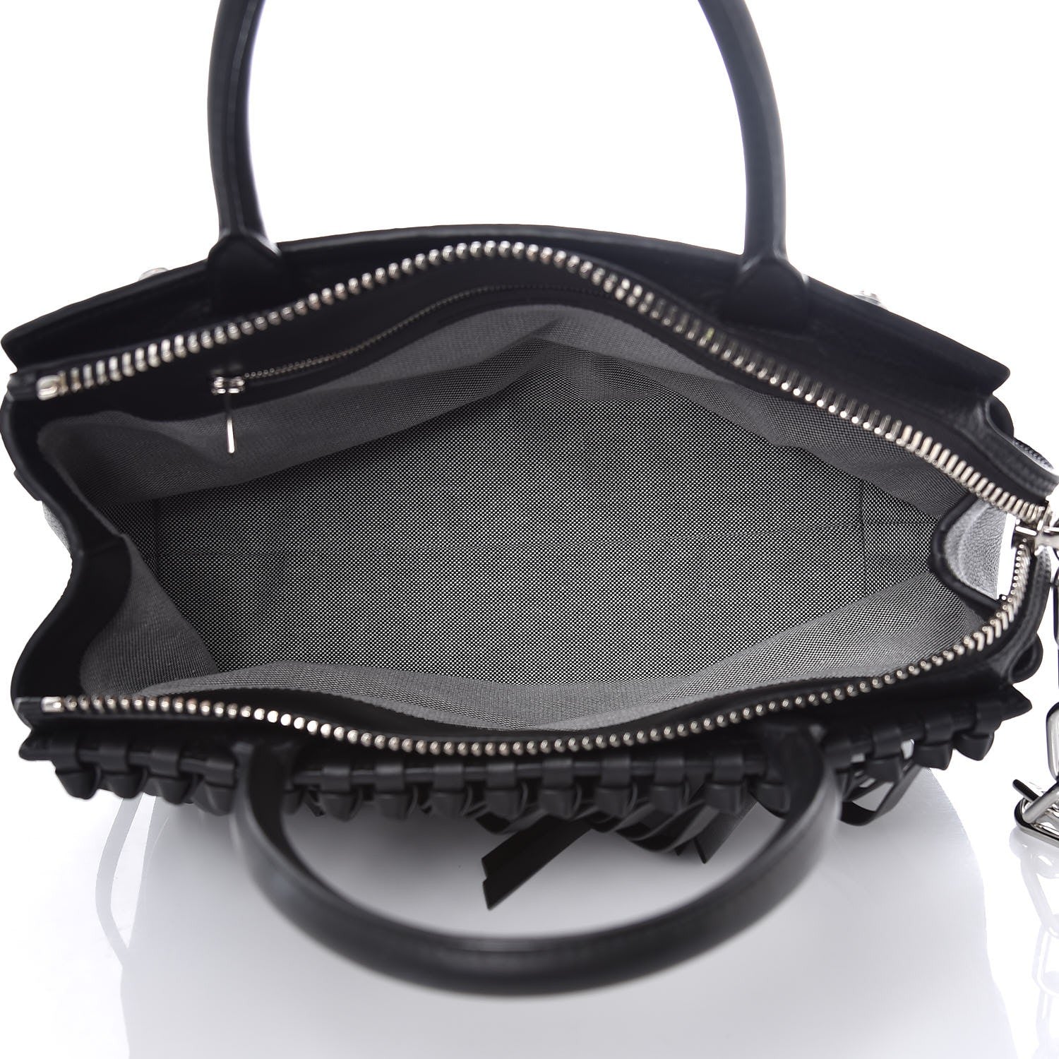 Alexander Wang Calfskin Suede Fringe Attica Tote Black 6 of 7