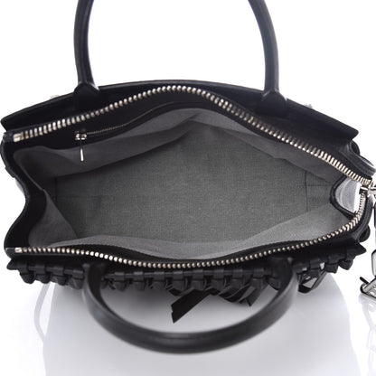 Alexander Wang Calfskin Suede Fringe Attica Tote Black 6 of 7