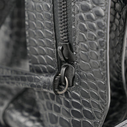 Balenciaga Calfskin Crocodile Embossed Neo Classic Silver Hardware Medium City Black 10 of 10