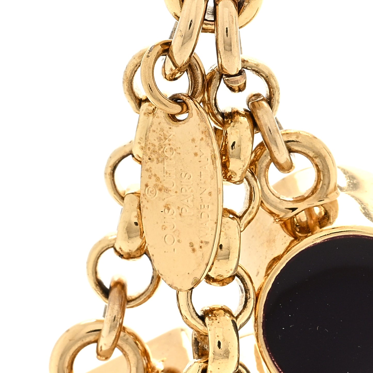 Fleur De Monogram Bag Charm Dore