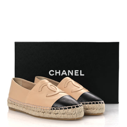 Chanel Lambskin CC Espadrilles 36 Beige Black 11 of 11