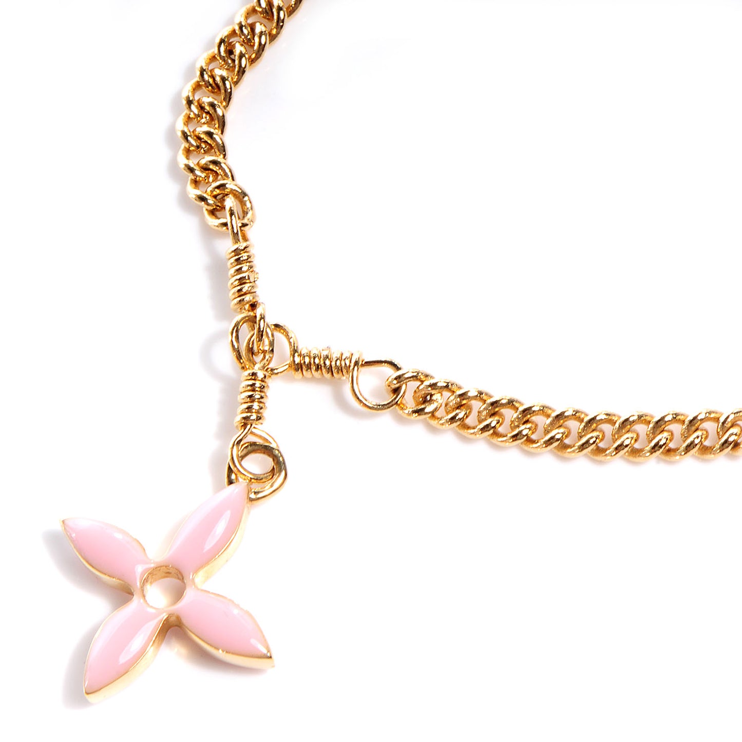 Sweet Monogram Charm Bracelet Gold Pink