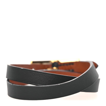 Hermes Swift Tadelakt Behapi Double Tour Reversible Bracelet T2 Black Fauve 4 of 9