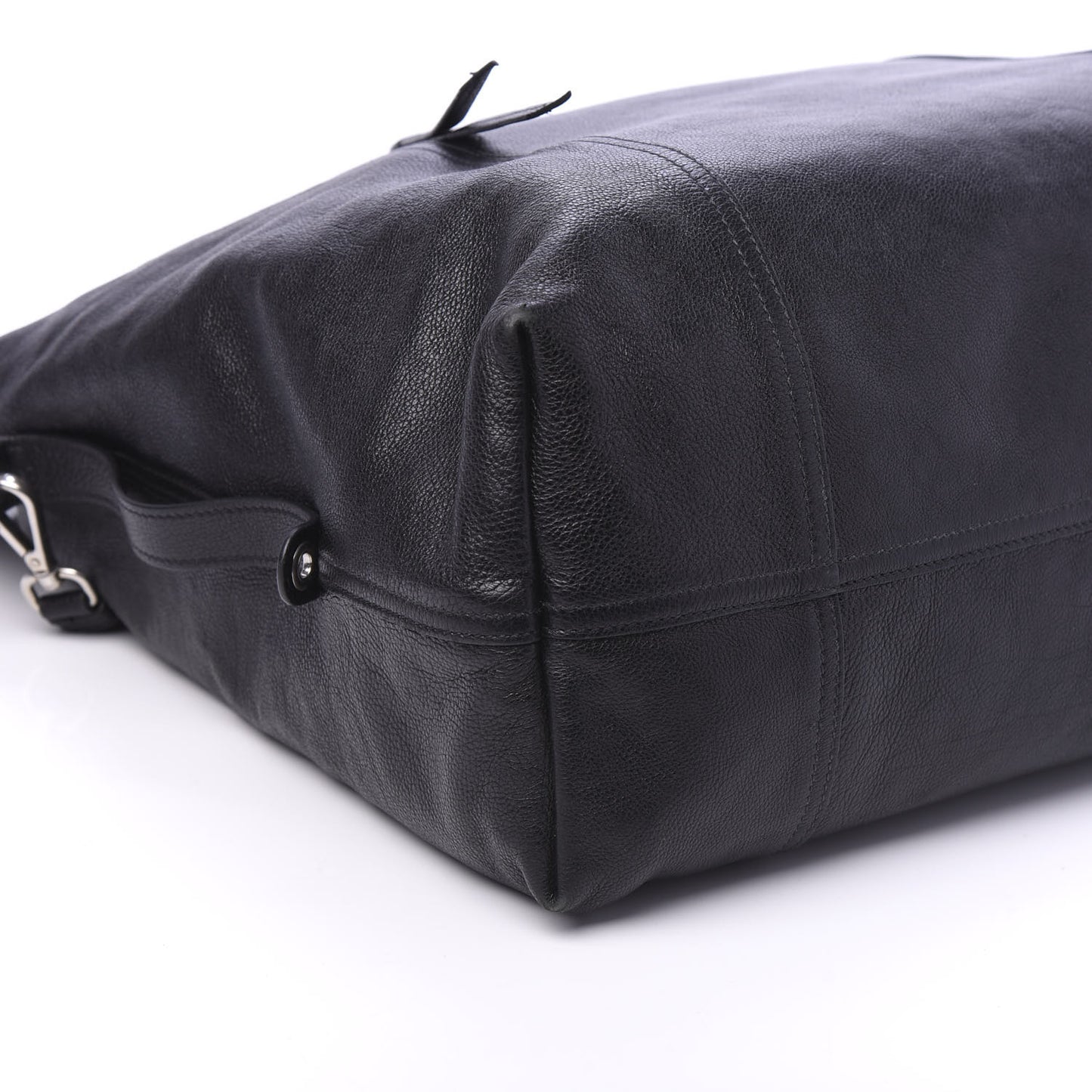 Glace Calf Etiquette Shoulder Tote Black Astrale