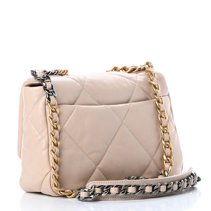 Chanel Lambskin Quilted Medium Chanel 19 Flap Beige 3 of 10