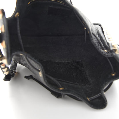 Valentino Garavani Grained Calfskin Rockstud Bucket Bag Black 5 of 9