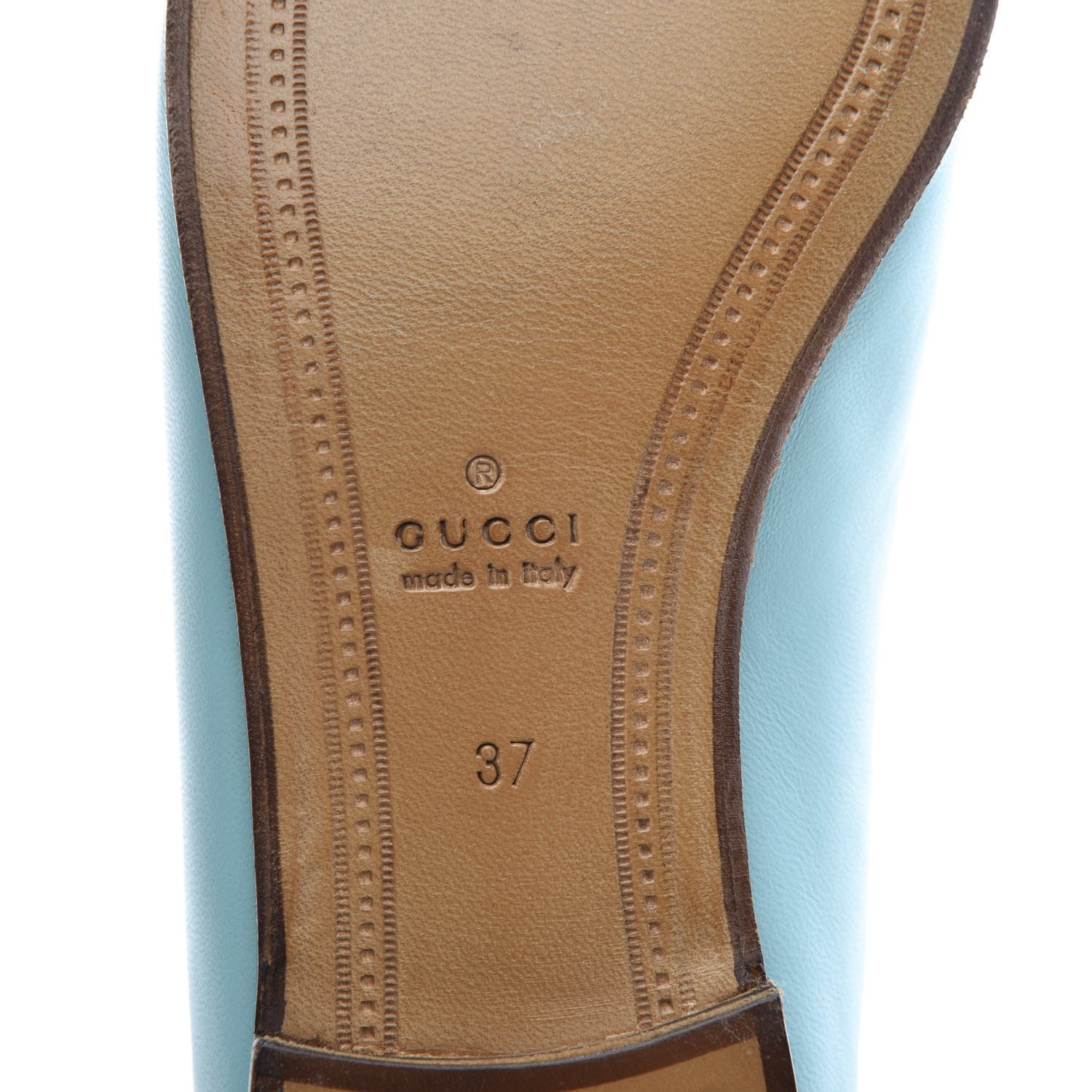 Gucci Lambskin Womens Brixton Horsebit Loafers 37 New Acquamarine 7 of 9