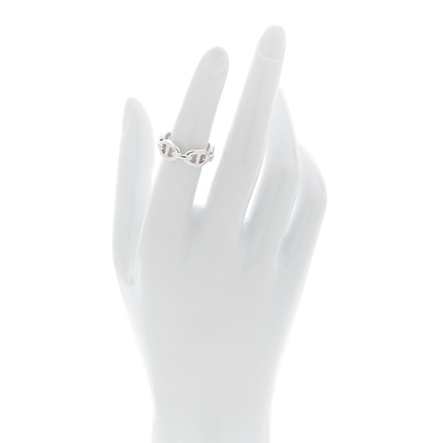 Sterling Silver PM Chaine d'Ancre Enchainee Band Ring 50 5.5
