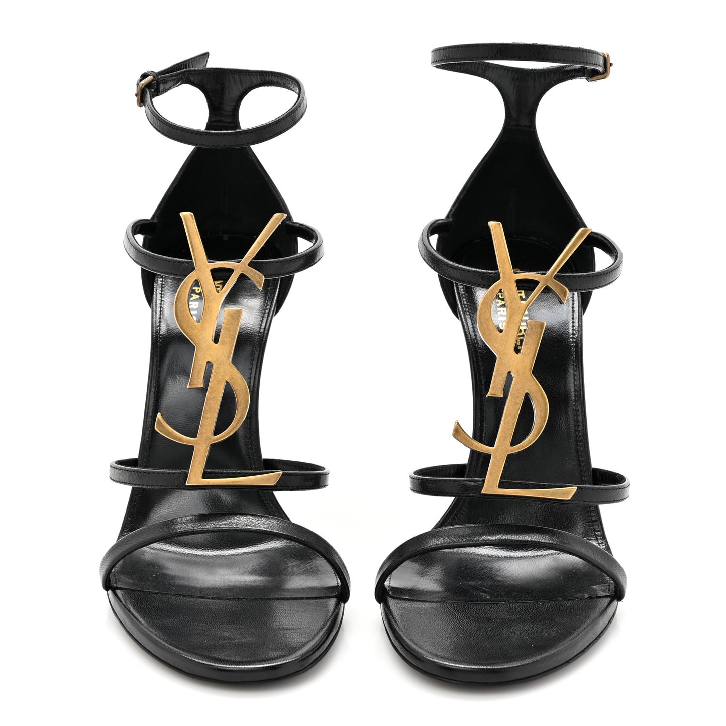Calfskin Cassandra 110 Sandals 38.5 Black Gold