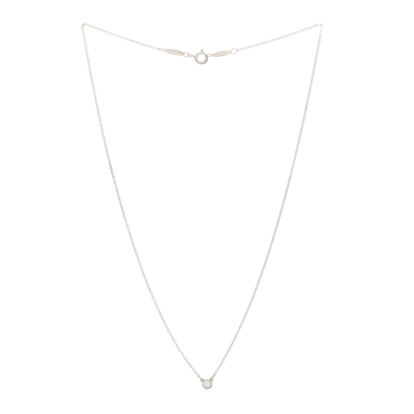 Sterling Silver Diamond .07ct Elsa Peretti Diamonds by the Yard Pendant Necklace