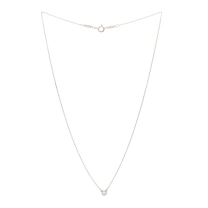 Tiffany Sterling Silver Diamond .07ct Elsa Peretti Diamonds by the Yard Pendant Necklace 3 of 7