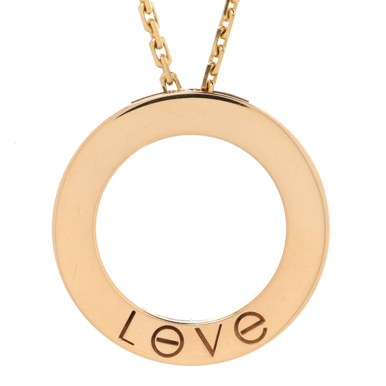 Cartier 18K Yellow Gold 3 Diamonds LOVE Pendant Necklace 4 of 6