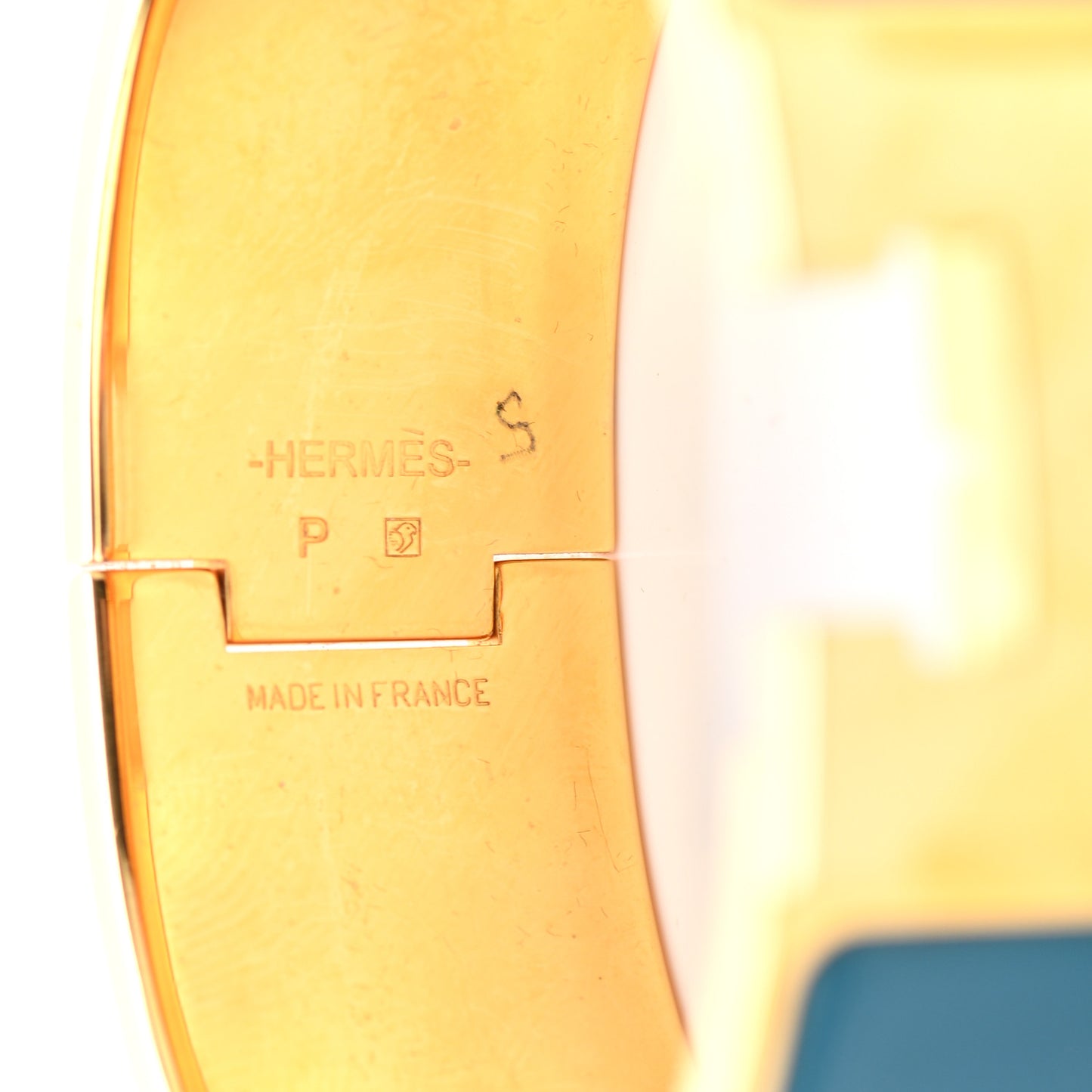 Enamel Wide Clic Clac H Bracelet PM Bleu Canard