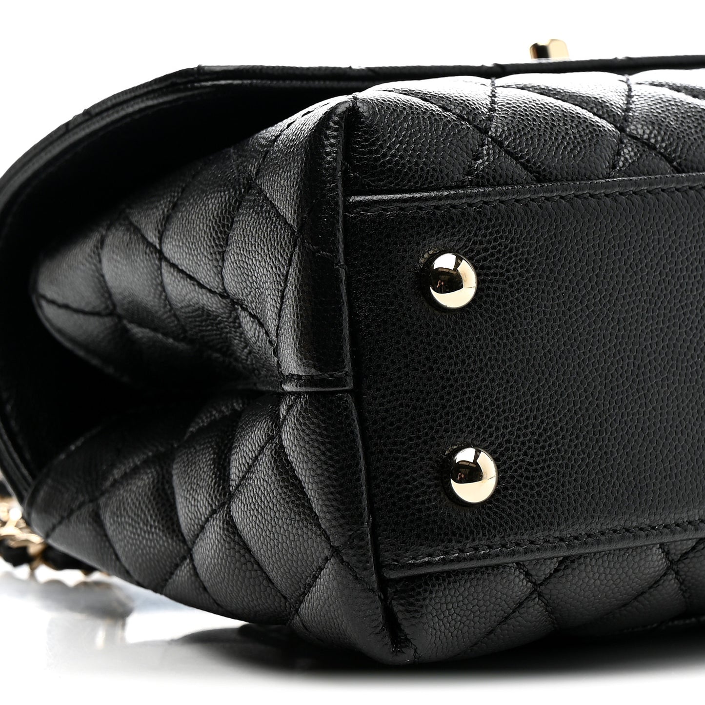Caviar Quilted Mini Coco Handle Flap Black