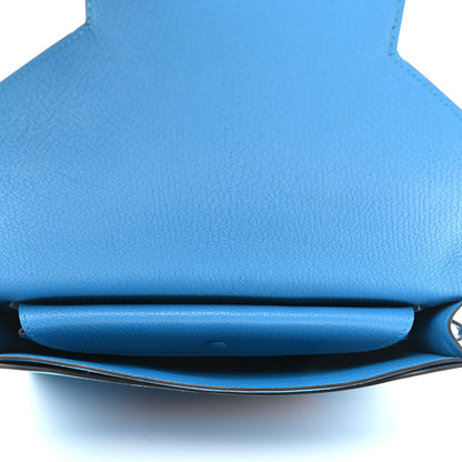 Hermes Chevre Mysore Barenia Faco II Clutch Bleu Zanzibar Fauve 4 of 4