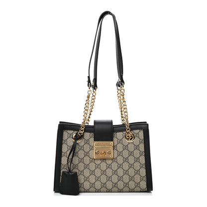 Gucci GG Supreme Monogram Small Padlock Tote Black 1 of 4