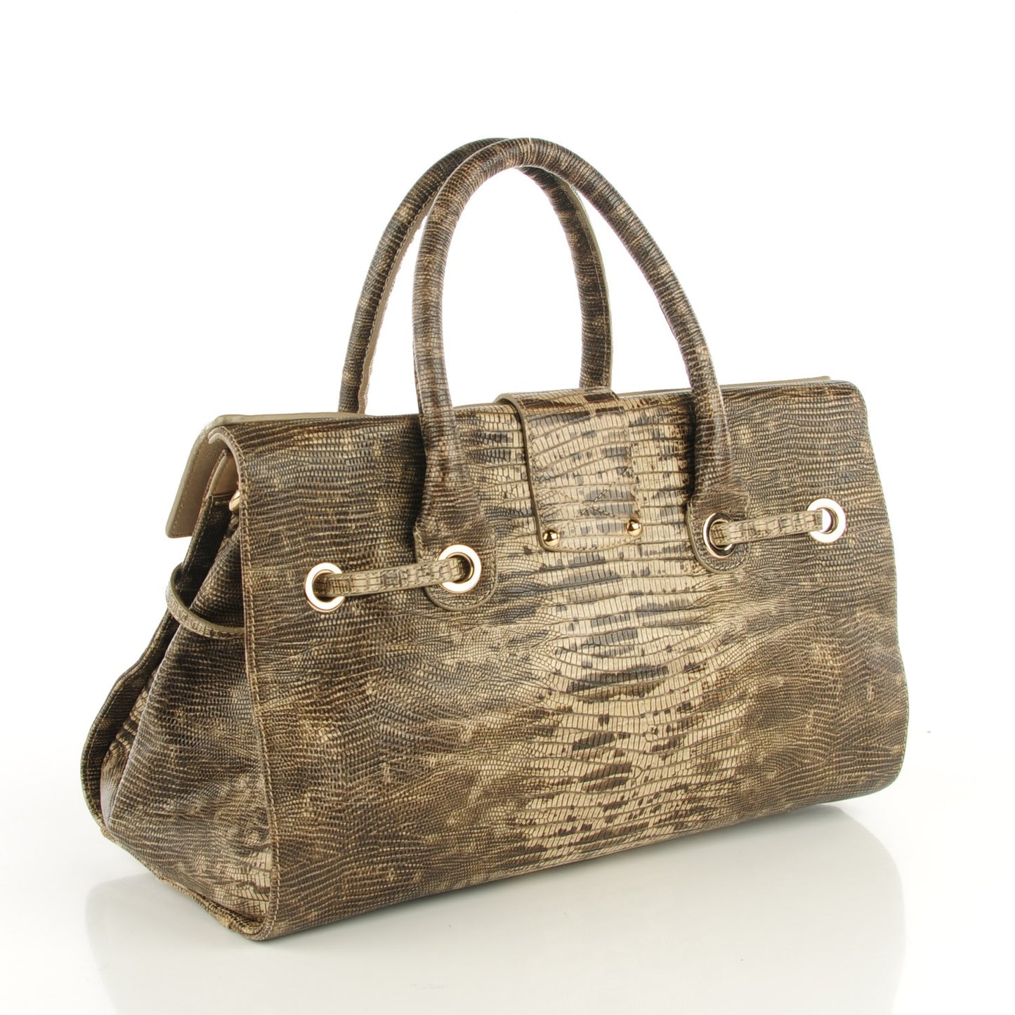 Lizard Embossed Large Rosalie Satchel
