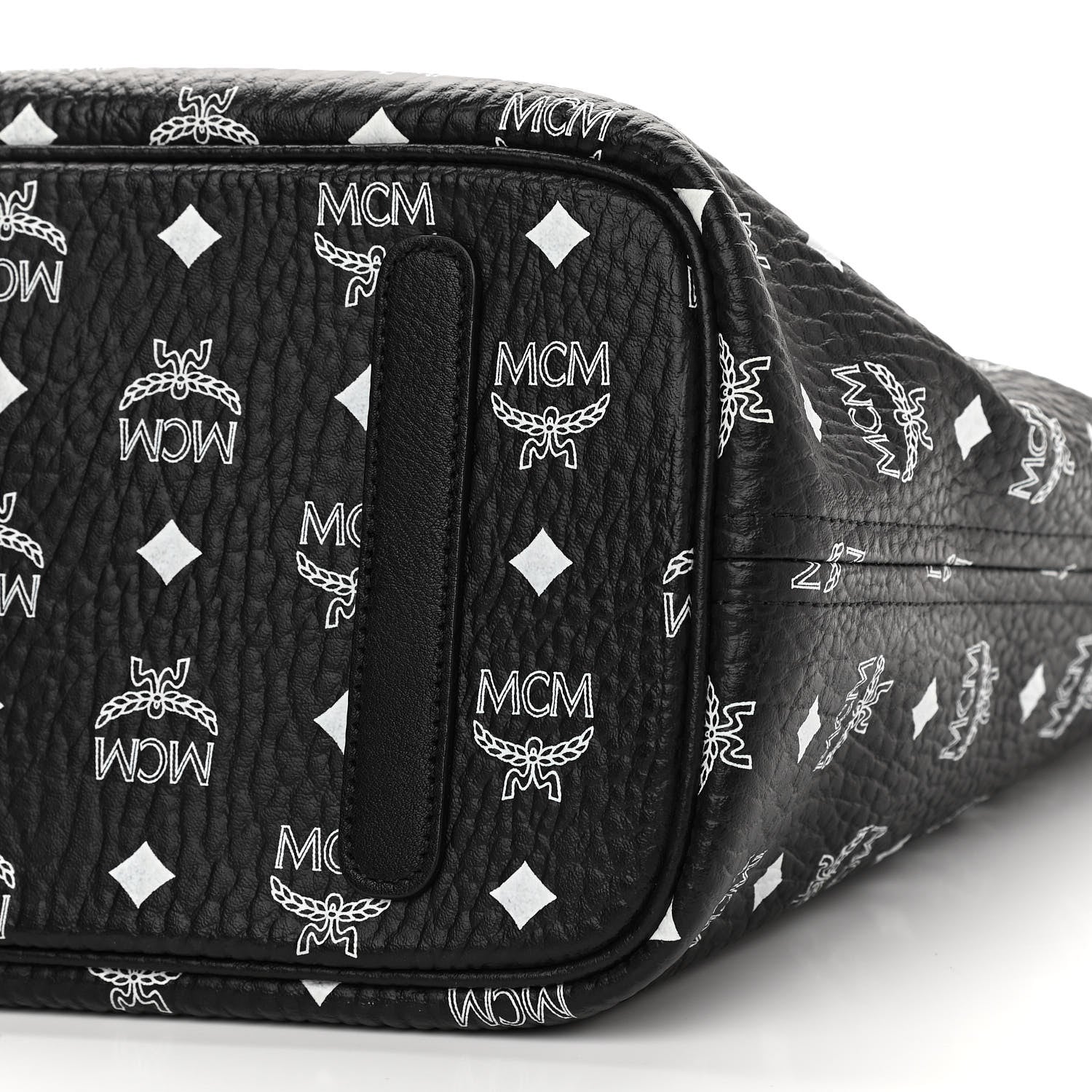 MCM Visetos Medium Anya Zip Top Shopper Tote Black 13 of 15