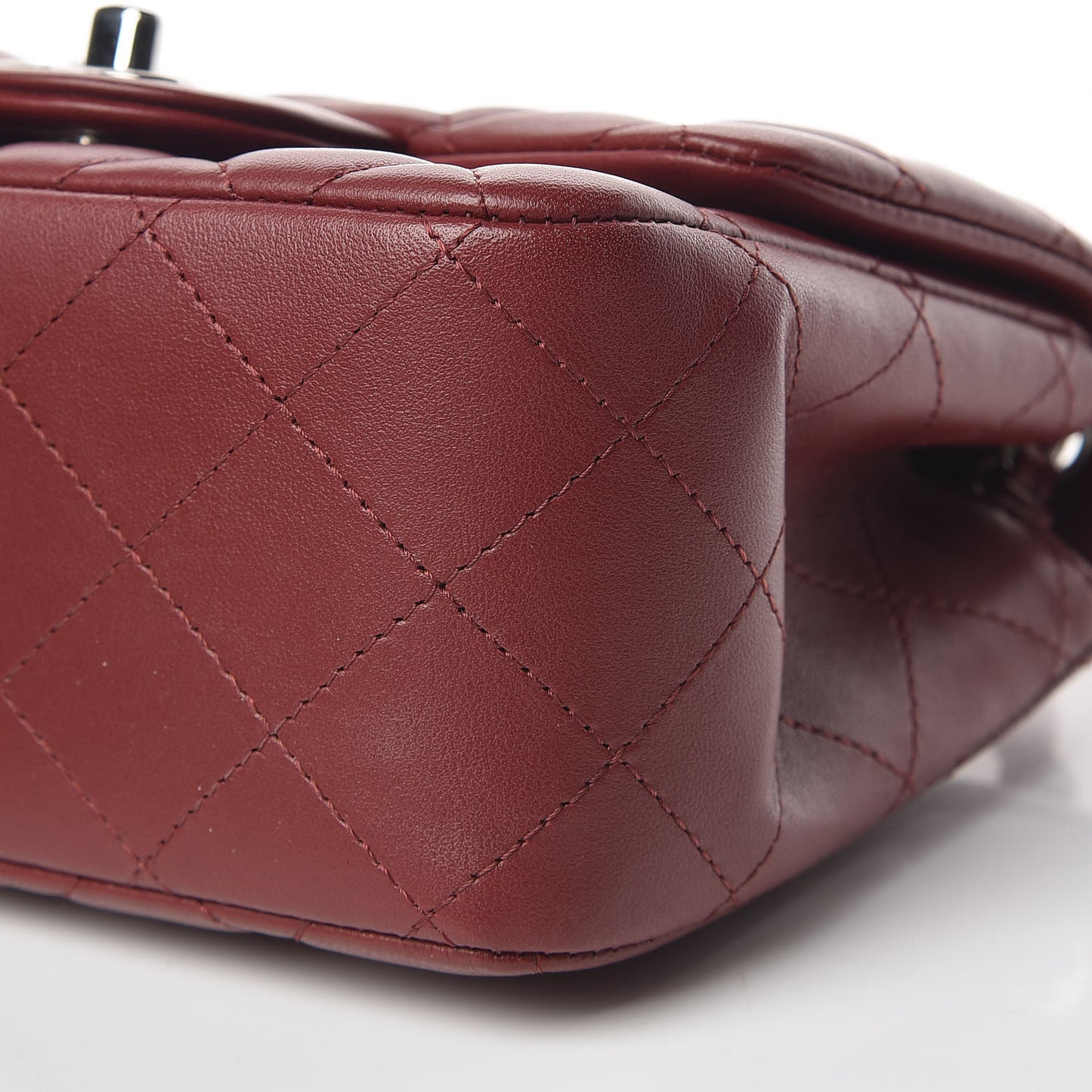 Lambskin Quilted Mini Square Flap Burgundy