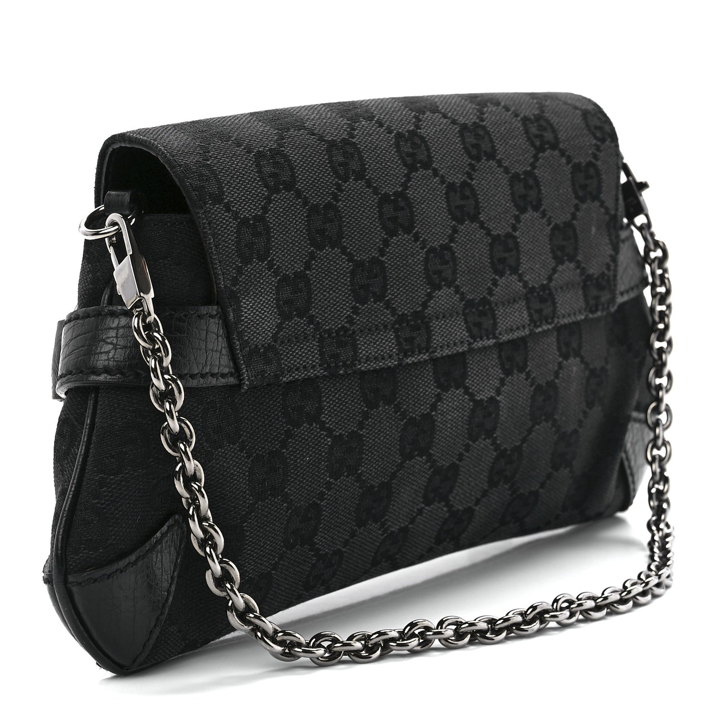 Monogram Horsebit Chain Clutch Black