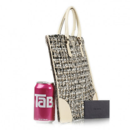 Prada Tweed Vitello Flat Tote 2 of 9