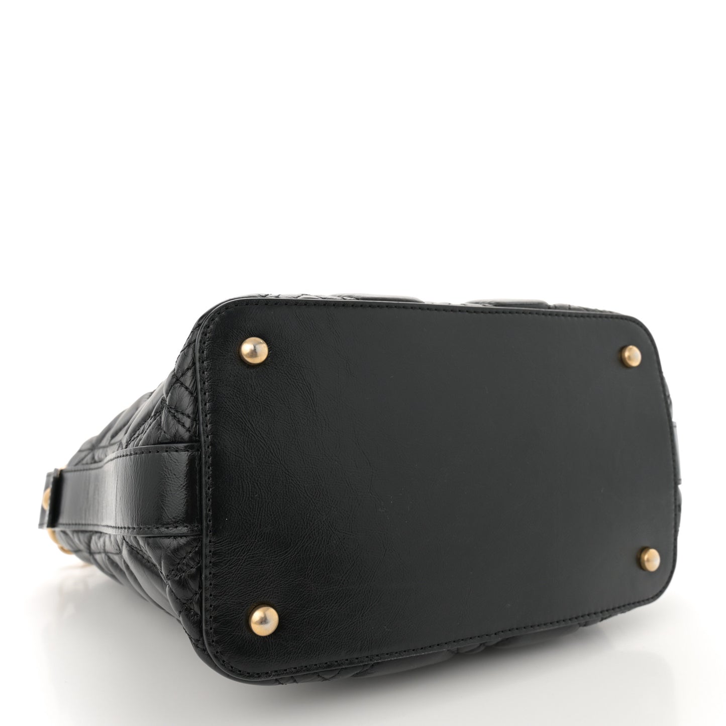 Glazed Calfskin Quilted State Of The Art Hobo Black