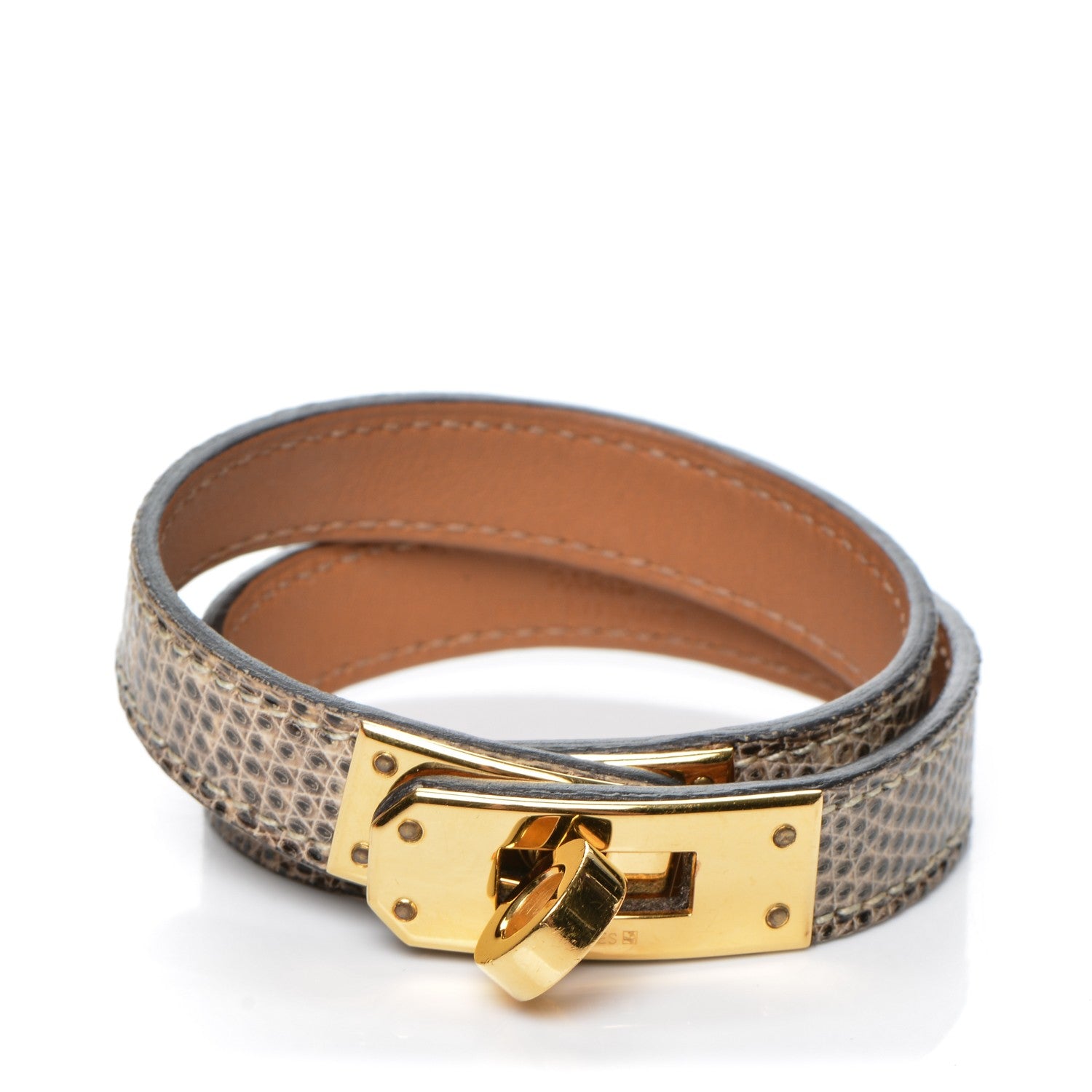 Hermes Lizard Kelly Double Tour Bracelet S Ombre 1 of 6