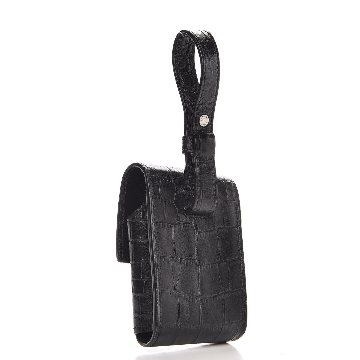Calfskin Crocodile Embossed Cigarette Case Black