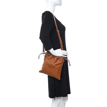 Fendi Vitello Grace Light Small Saint Fendi Roma Drawstring Pouch Brandy 2 of 10